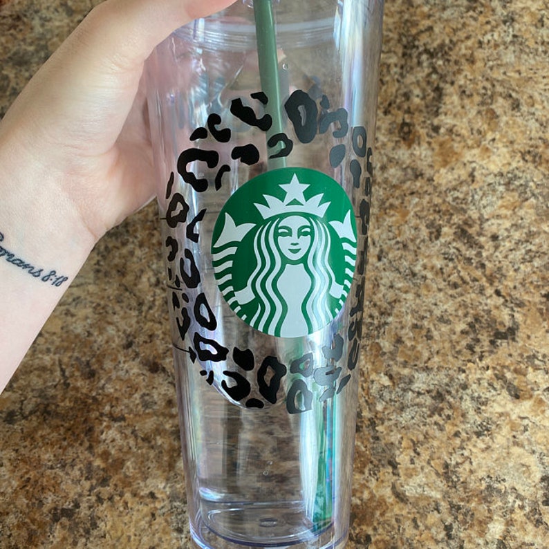 leopard starbucks coffee logo svganimal print starbucks etsy