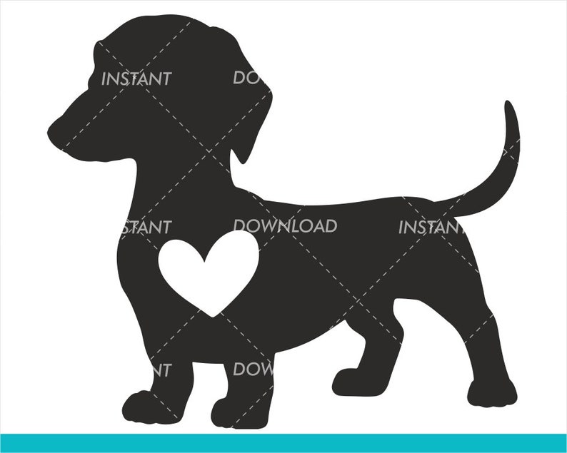 Daschund Heart SVG / Weiner Dog Heart SVG File / Animal Svg / | Etsy