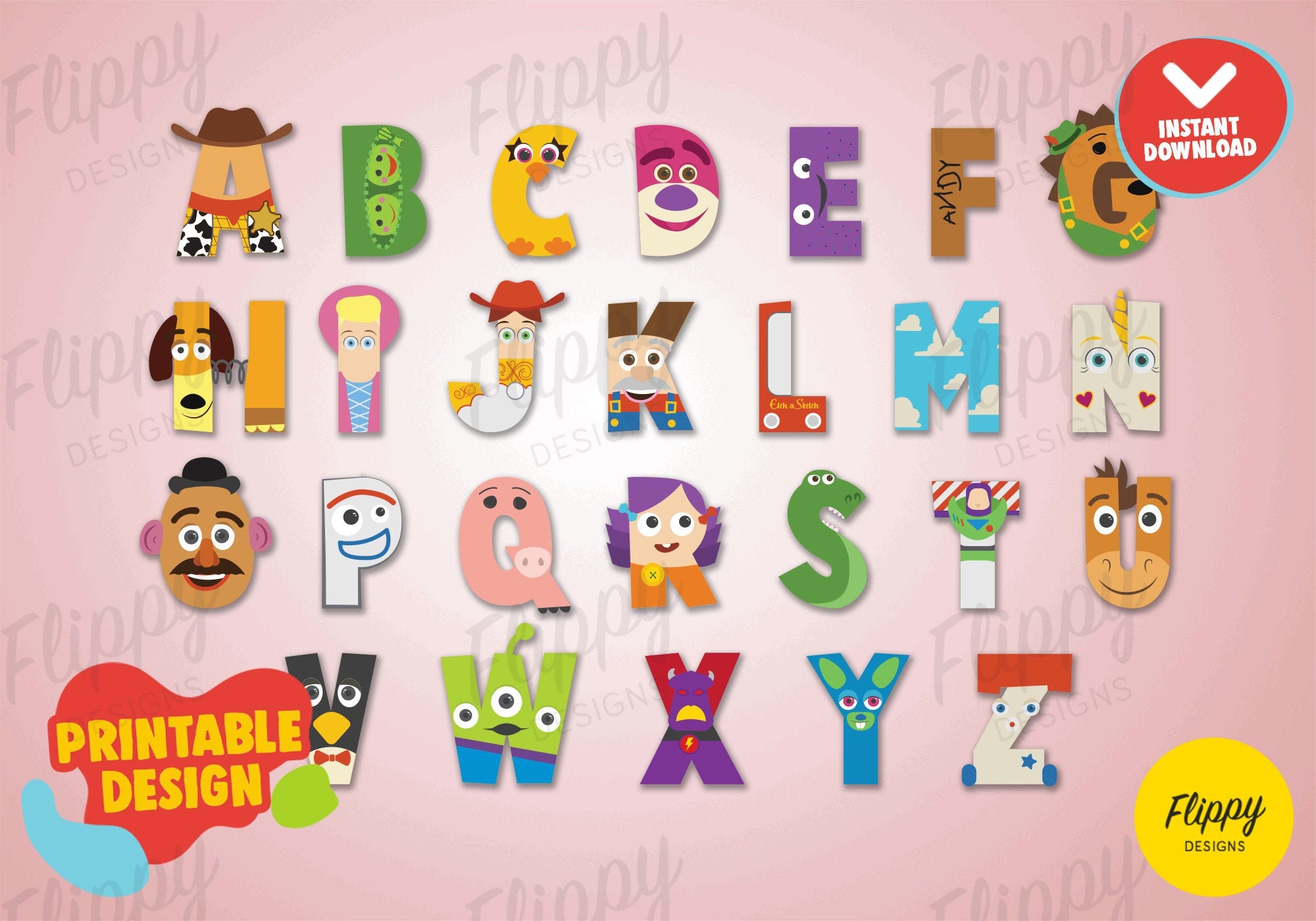 Printable Toy Story Alphabet Instant Download Printable Etsy Australia