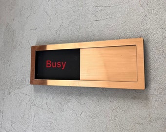 Can Be Moved Custom Busy - Available, Directional Sign, Indoor Sign, Indoor Plate, Wall Sign,   Sliding name, Conference Room Door Sign