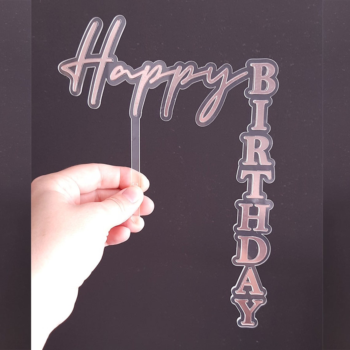 Happy Birthday Cake Topper Decoration Acrylic | Etsy