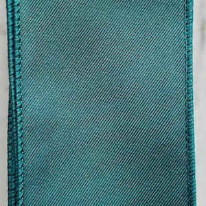 Diagonal Weave Fabric Ribbon: Dark Teal 5 YARDS-2.5&quot; Wide Wire Edge Ribbon Unique Color Craft Project Bow Making Wreath Making