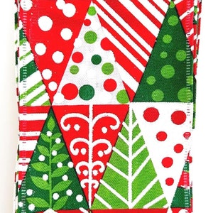 Christmas Tree Patches 5 YARDS-2.5&quot; Wide Wire Edge Ribbon