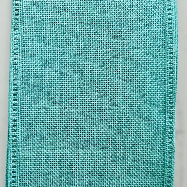 Aqua Turquoise Green 5 YARDS-2.5" Wide Wire Edge Ribbon Unique Color Craft Project Bow Making Wreath Making