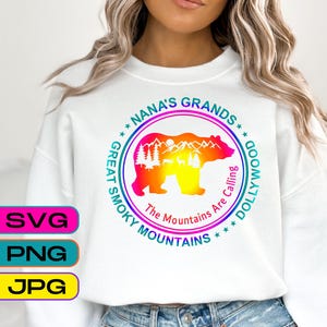 NANA'S GRANDS Great Smoky Mountain, Dollywood, Family Vacation, The Mountains Are Calling, svg, png, jpg