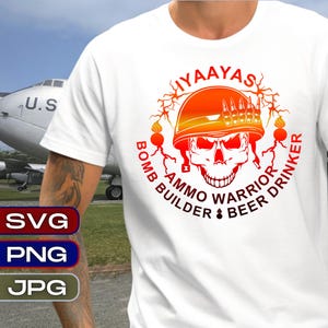 IYAAYAS Ammo Krieger Schädel, Luftwaffe Bombenbauer, IYAAYAS Tshirt Design, Ammo Tshirt Design, digitaler Download, Png, Jpg, svg