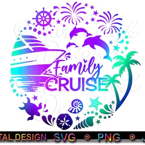 Kreuzfahrt, Familienkreuzfahrt, Kreuzfahrt, Familienurlaub, Sublimation, Druck, Aufbügeln, Schnittdatei, Sofort download, Vektor, SVG, PNG, JPG