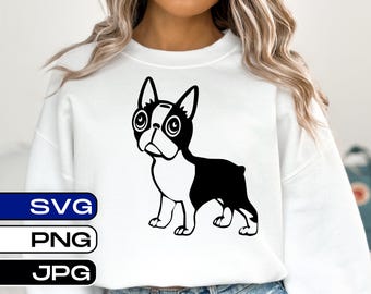 Boston Terrier, Cute Boston Terrier, Adorable Boston Terrier, svg, png, jpg digital download file