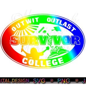SURVIVOR College afstuderen, leraar afstuderen, te slim af Outlast College, svg, png, jpg-bestand met digitale download
