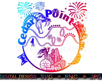 Cedar Point Roller Coaster SVG: Theme Park Cut File (Digital Download)