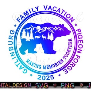 Gatlinburg Pigeon Forge Family Vacation SVG: Bear Silhouette (Digital Download)