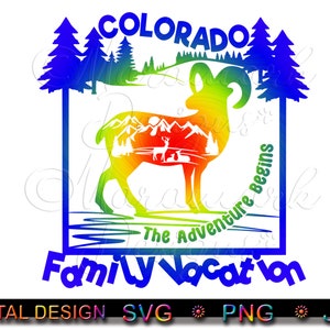 COLORADO FAMILY VACATION, The Adventure Begins, Family Trip Colorado png, Colorado Vacation svg, Colorado Sublimation, Colorado jpg