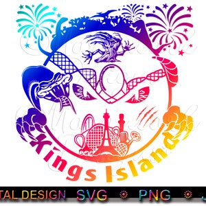 KINGS ISLAND, achtbaan, themapark, pretpark digitale download svg, png, jpg-bestand digitale download
