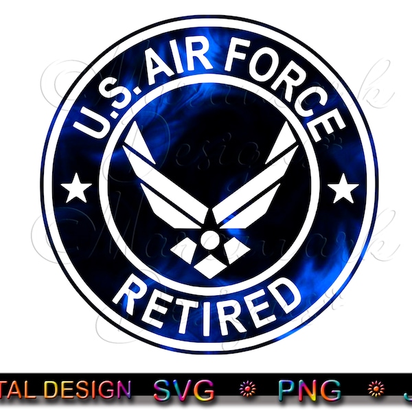 AIR FORCE RETIRED Decal svg, png, jpg digital download file