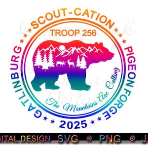Gatlinburg Pigeon Forge Vacation Design: Mountains Bear Graphic (SVG, PNG, JPG)