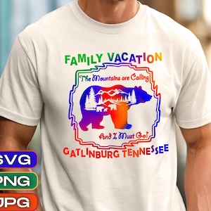 Gatlinburg Tennessee Family Vacation Bear Design (SVG, PNG, JPG)