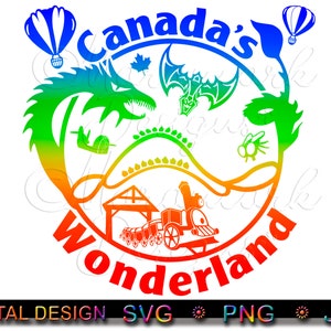 CANADA'S WONDERLAND, Familievakantie, Achtbaan, Themapark, Pretpark, Print, Sublimatie, Cut File svg, png, jpg digitaal bestand