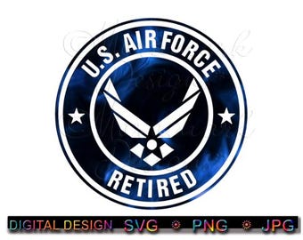 Air Force Retired Logo: SVG, PNG, JPG (Digital Download)