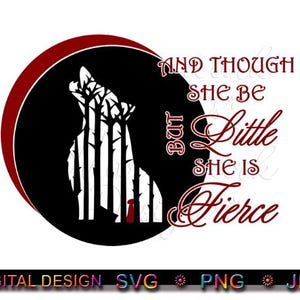 Red Riding Hood & Wolf Clipart: Fierce Little Girl, SVG PNG JPG (Digital Download)