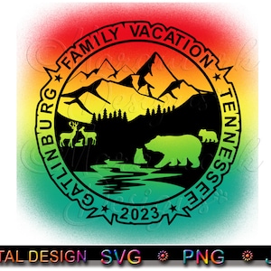 2023 GATLINBURG TENNESSEE Familievakantie, Gelaagd ontwerp, Sublimatie, Print, Opstrijkbaar, Vector, Bestand knippen, SVG. png, jpg