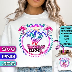 Gatlinburg Dollywood Birthday Tribe, Coquette Birthday, Cute Birthday Design, Happy Birthday Vacation PNG, SVG, JPG Digital Design