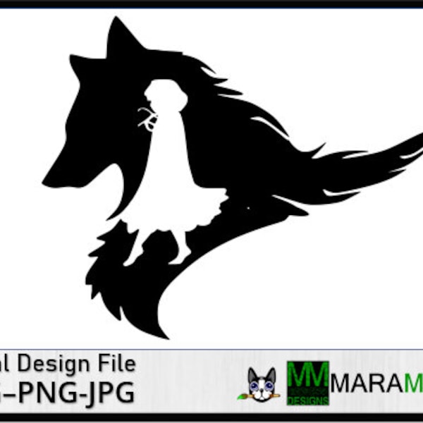 Big Bad Wolf Little Red Riding Hood Inspired svg, png, jpg digital download file