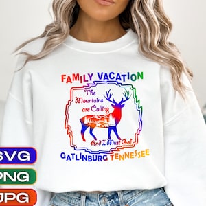 Gatlinburg Tennessee Family Vacation Deer Design (SVG, PNG, JPG)