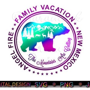 Angel Fire, Nouveau-Mexique, vacances en famille, les vacances en famille à la montagne, les montagnes vous appellent, svg, png, jpg fichier à téléchargement numérique