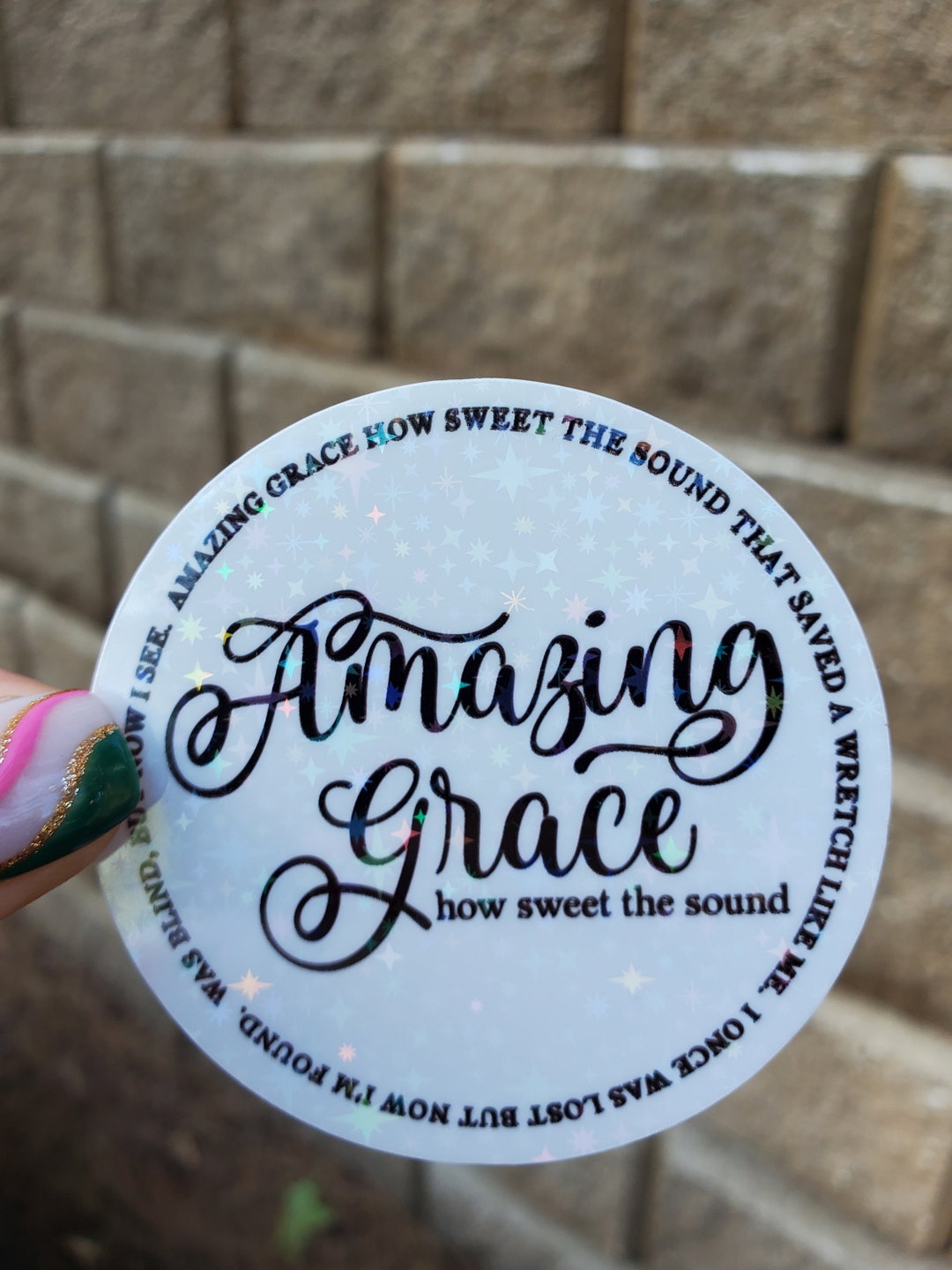 Amazing Grace Glitter Sticker - Christian, Religious Gift - Etsy