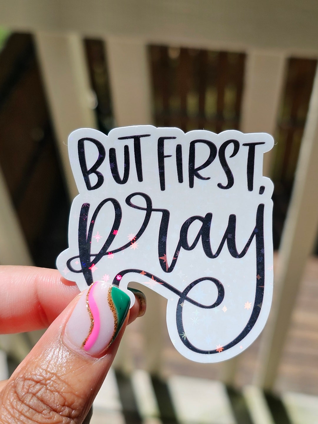 But First, Pray / GLITTER Sticker / Gift for Christian Women ...