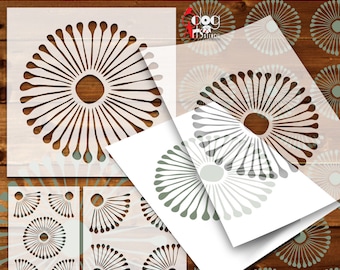Sundial Circles Stencil SVG Bundle: 3 Templates for Laser, Cricut Cutting, JS-270