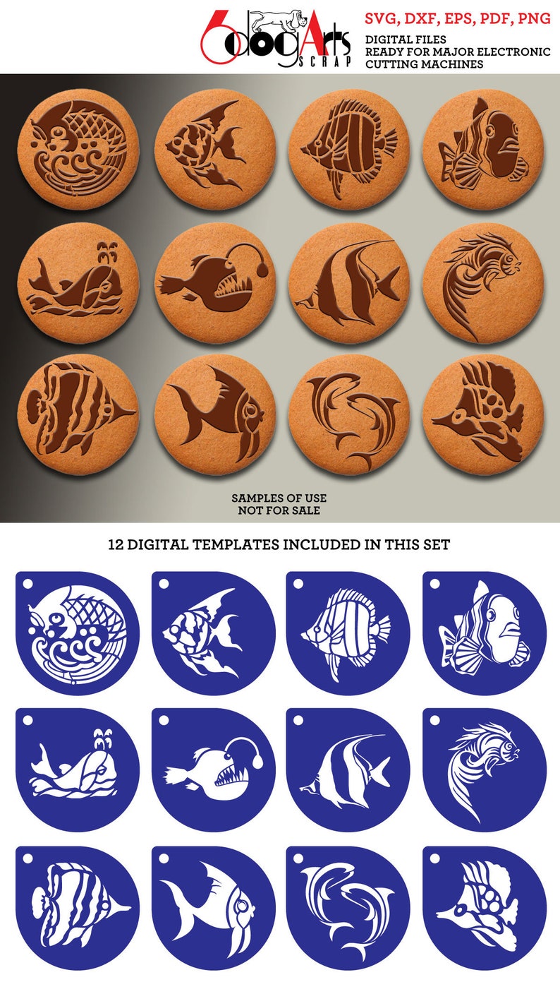 Digital Cake Cookie, Cake, Wall, Floor Tile Stencil Templates - SVG DXF Files for Cricut, Laser GlowForge Mylar Cutting  Instant Download Craft Supplies