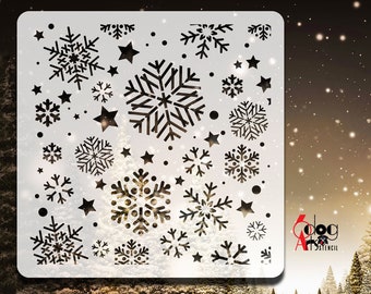 Snowflakes Christmas New Year Digital Stencil Template SVG DXF files Mylar Film Cutting Laser Silhouette Cricut Instant Download JS-29