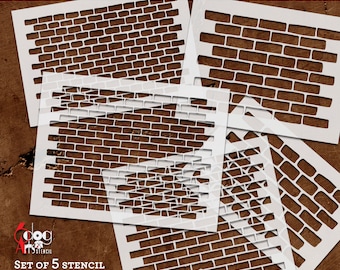 Brick Wall Seamless Allover Pattern Digital Stencil Templates Vector SVG DXF Instant Download Cricut Laser GlowForge Mylar Cutting JS-260