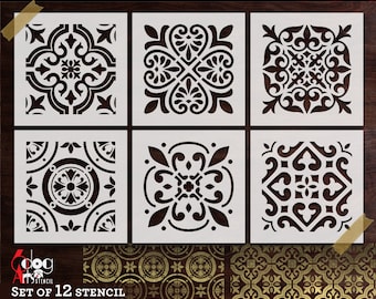12 plantillas digitales para plantillas en formato SVG y DXF para descargar y usar con Cricut Laser Cutting (JS-14).