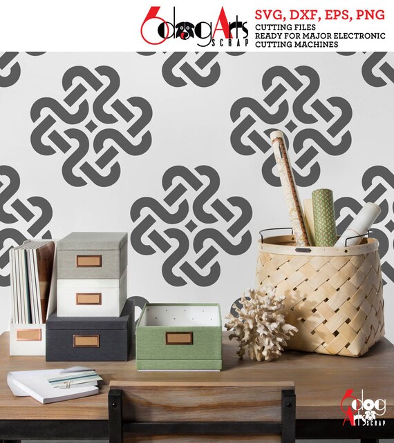 4 Celtic Tile Digital Stencil Template Designs Svg Dxf Cut Files Diy Mylar Film Cutting Silhouette Cricut Cookie Stencils Download Jb 992