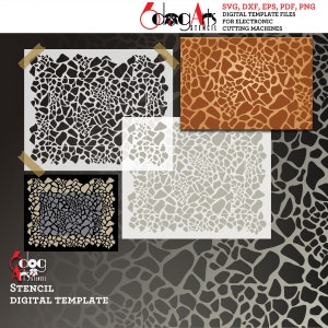 Seamless Giraffe Print Digital Pattern Stencil Vector Cut Files SVG DXF Template Mylar Cookie Stencil Cutting Cricut JB-1308