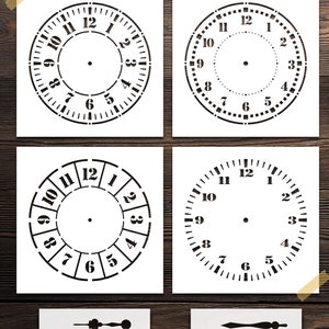 4 Clock Face Digital Stencil Templates SVG DXF Vector Files Mylar Film ...