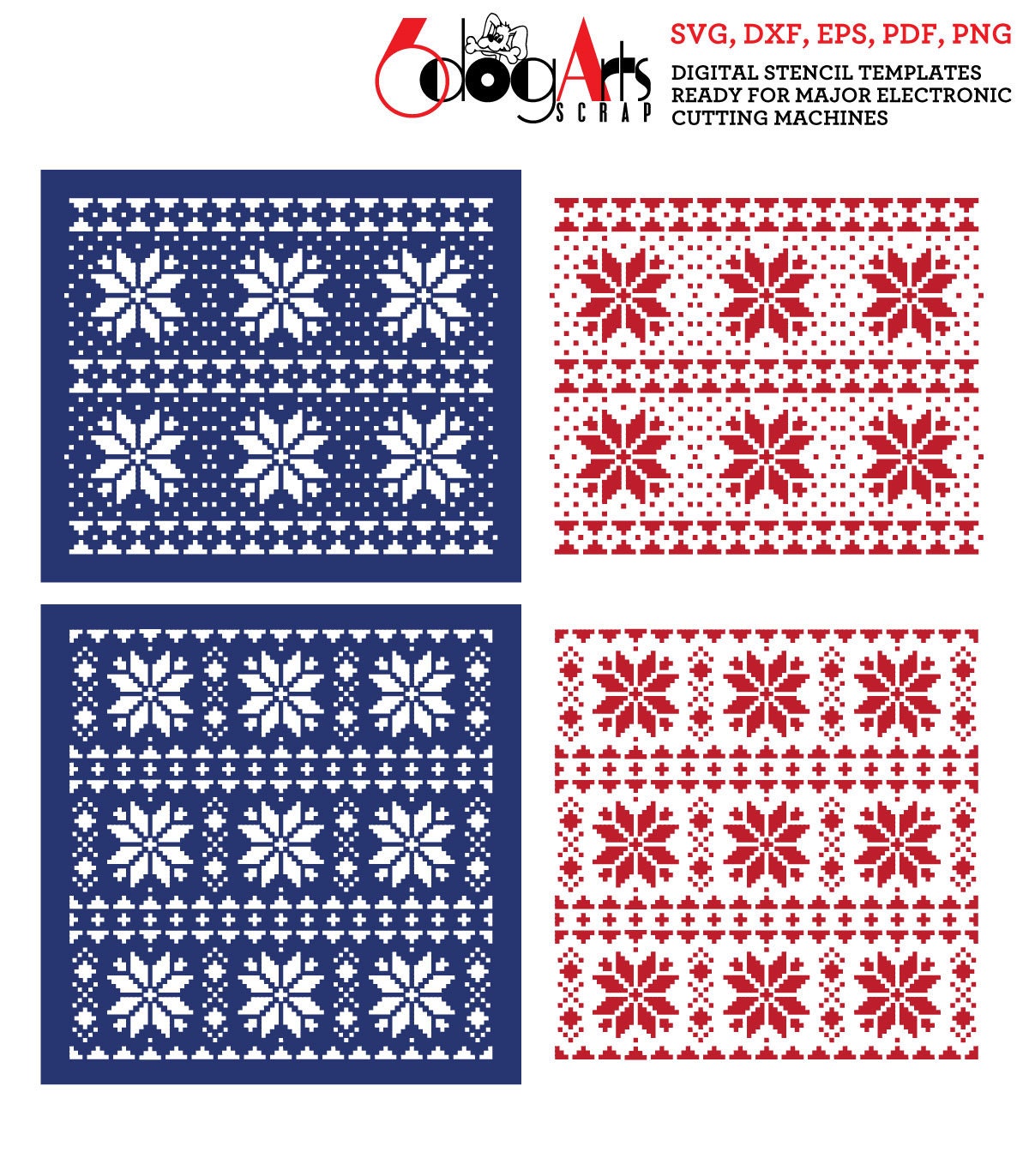2 Christmas Ugly Sweater Pattern Digital Stencil Templates SVG DXF ...