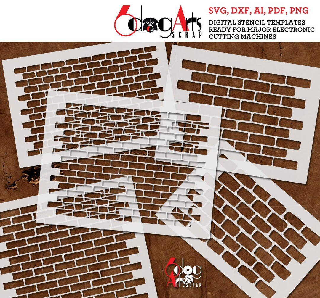 Brick Wall Seamless Allover Pattern Digital Stencil Templates - Etsy