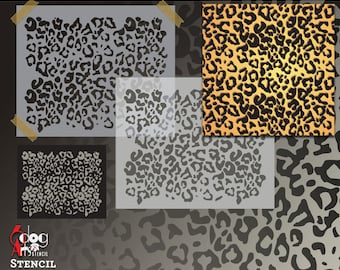 Seamless Leopard Print Digital Pattern Stencil Vector Cut Files SVG DXF Template Download Mylar diy Cutting Cookie Stencils Cricut JB-1309