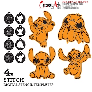 Plantillas digitales de koalas de dibujos animados, archivos vectoriales SVG, DXF, corte de Mylar, pintura facial, láser, brillo, forja, Cricut, descarga instantánea JS-281