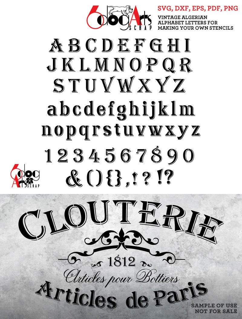 Download Vintage Algerian Alphabet Letters Svg Dxf Digital Files For Etsy