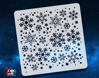 Snowflakes Christmas New Year Digital Stencil Template SVG DXF files Mylar Film Cutting Laser Silhouette Cricut Instant Download JS-30