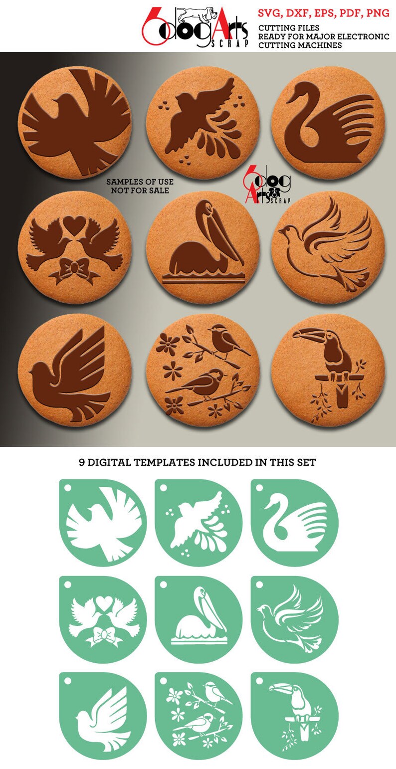 Digital Cookie, Cake, Wall, Floor Tile Stencil Templates - SVG DXF Files for Cricut, Laser GlowForge Mylar Cutting  Instant Download Craft Supplies