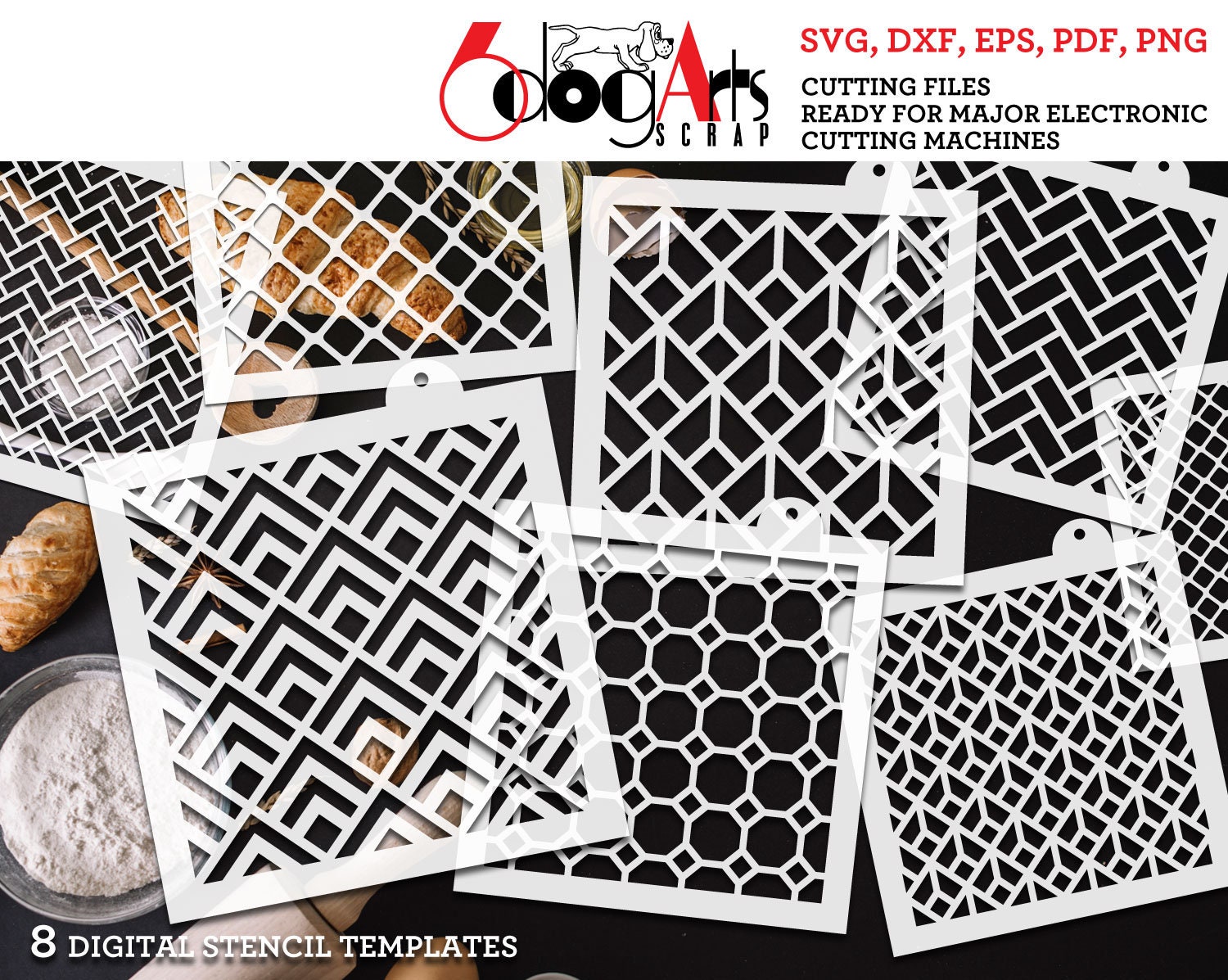 Stencils & Templates Craft Supplies & Tools 3 Border Digital Stencil