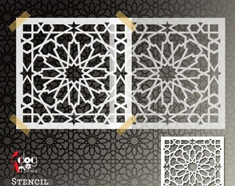 Medina marokkanische Fliesen Wand Digitale Schablone Vektor-Dateien SVG DXF diy Vorlage Download Mylar Schneiden Handwerk Versorgung Silhouette Cricut JS-67