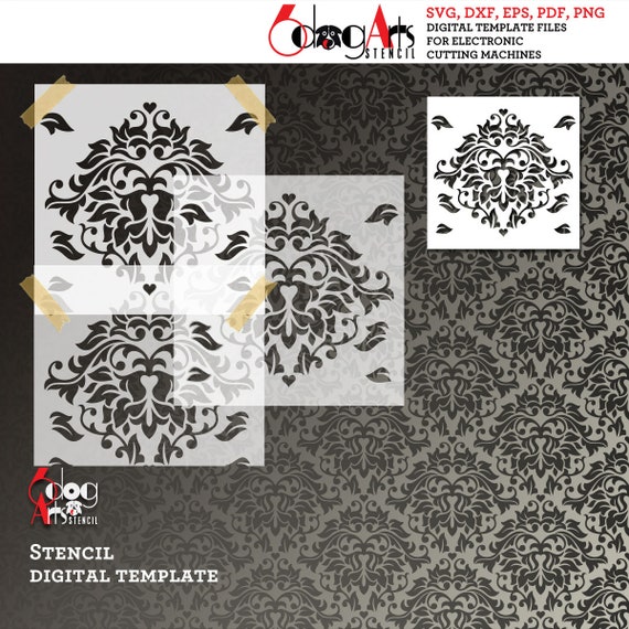 Demask Pattern Svg Vector Stencil Damask Pattern