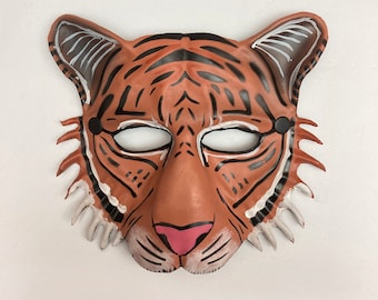 TIGER Mask by Maskelle Masks Adult Size Men or Women Comfortable Flexible Halloween costume masquerade King of The Jungle animal mask