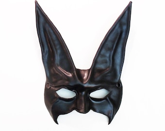 Black Rabbit Mask by Maskelle is Soft Flexible Comfy  masquerade Halloween mask Adult costumes